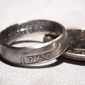 1960 silver 90% sz 7 coin ring